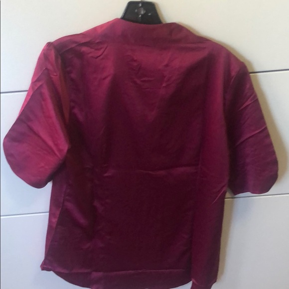 Burgundy silk top - Picture 3 of 3